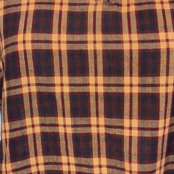 Brown and Black Boxy Blouse with Long Sleeves - Picture 2 of 6